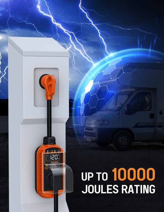 Smart RV Surge Protector 30 Amp with Auto Shutoff & Reset,  10,000J 30 Amp,  IP67 Waterproof