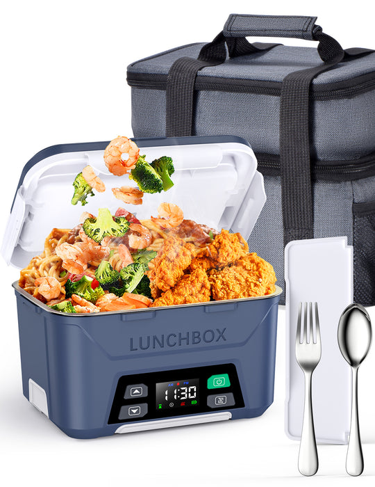 Rechargeable Heated Lunch Box, 1.3L Cordless for Adults with Scheduled Heating
