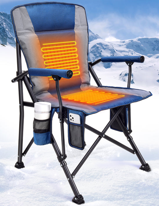 Heated Camping Chair for Adults, Heats Back and Seat, 3 Heat Levels