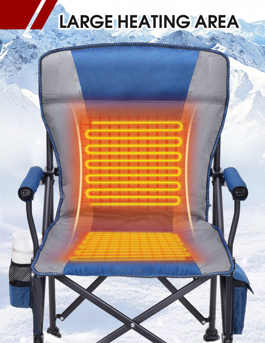 Heated Camping Chair for Adults, Heats Back and Seat, 3 Heat Levels