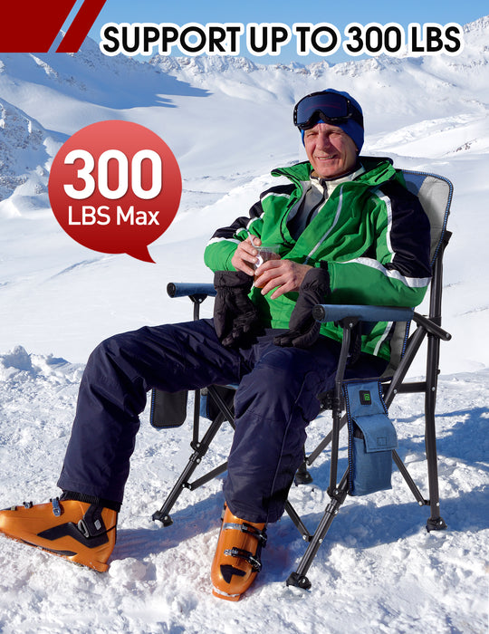 Heated Camping Chair for Adults, Heats Back and Seat, 3 Heat Levels