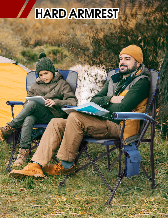 Heated Camping Chair for Adults, Heats Back and Seat, 3 Heat Levels