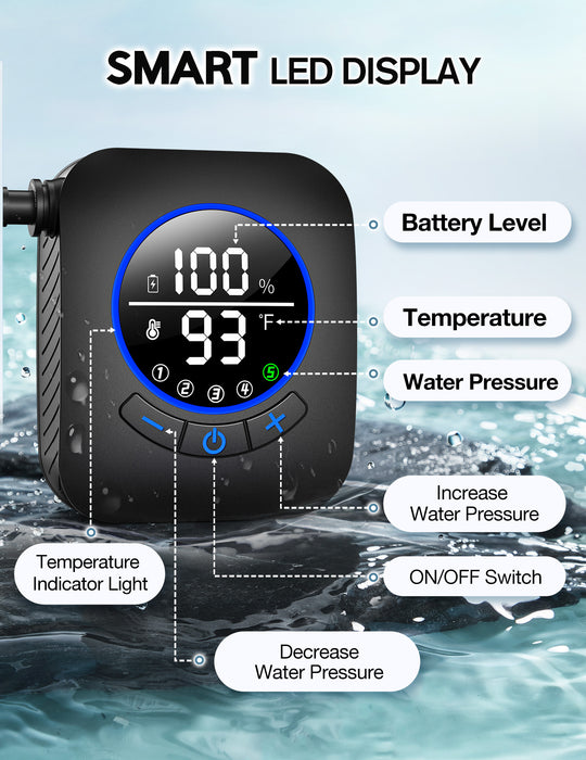 Portable Camping Shower for Camping 8000mAh with 3X Stronger Water Flow